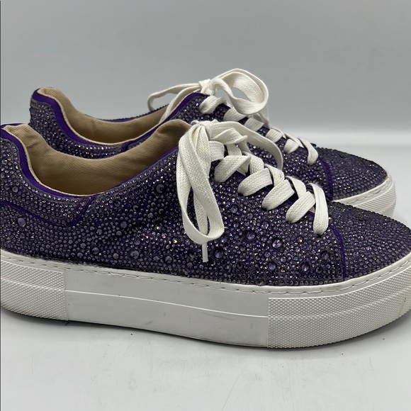Betsey Johnson Sparkly Purple Rhinestone Sneakers - Picture 6 of 9